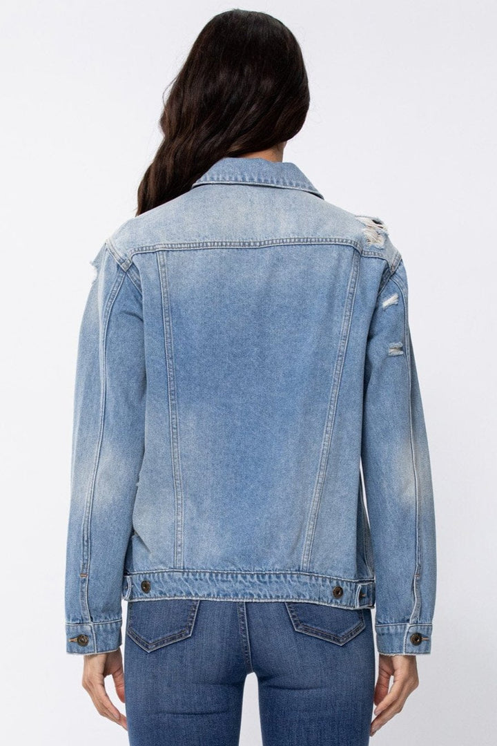 Light Denim Distressed Jacket