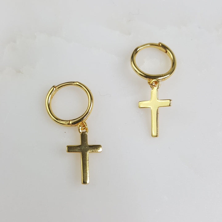 Love and Mercy Hanging Cross Dangle Earrings