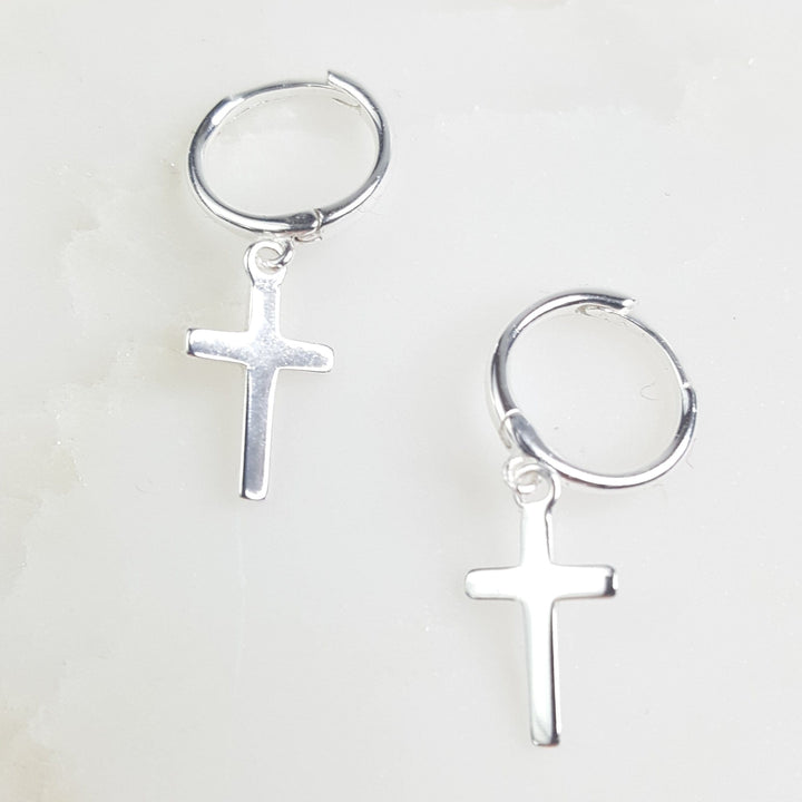 Love and Mercy Hanging Cross Dangle Earrings