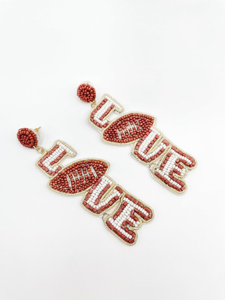 Love Football Beaded Earrings