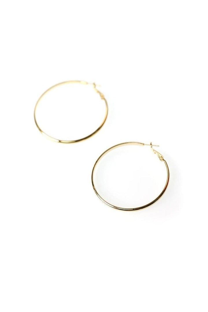 Medium Round Metal Hoop Earring