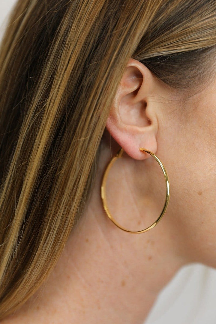 Medium Round Metal Hoop Earring