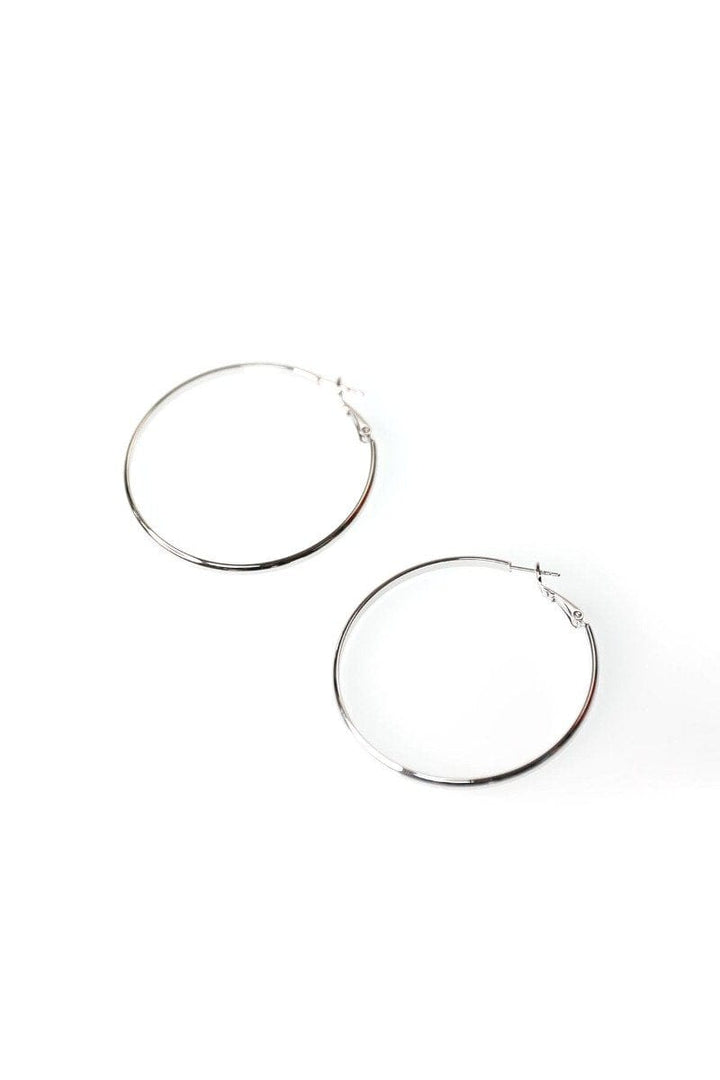 Medium Round Metal Hoop Earring