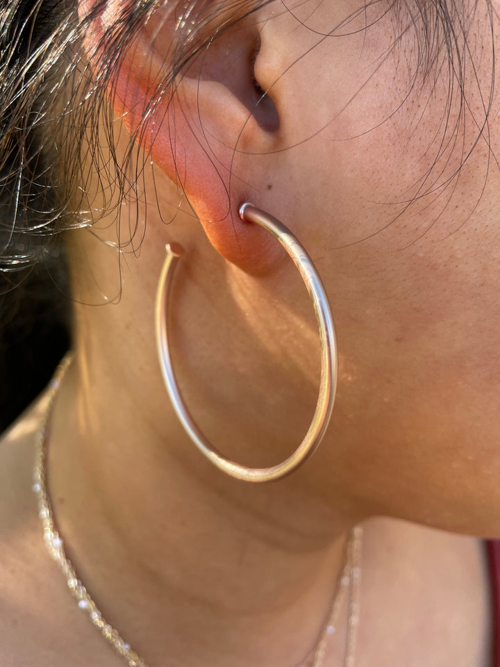 Metal 2" Open Hoop Earrings