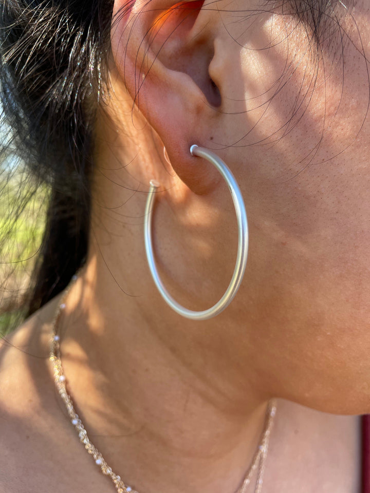 Metal 2" Open Hoop Earrings