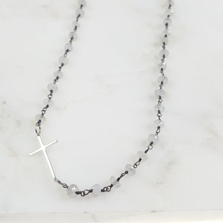 Moonstone Cross Necklace