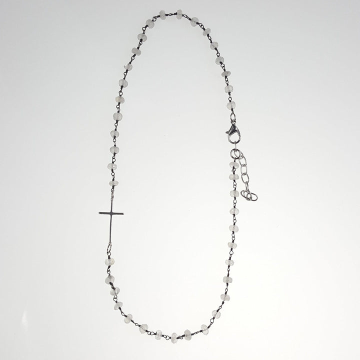 Moonstone Cross Necklace