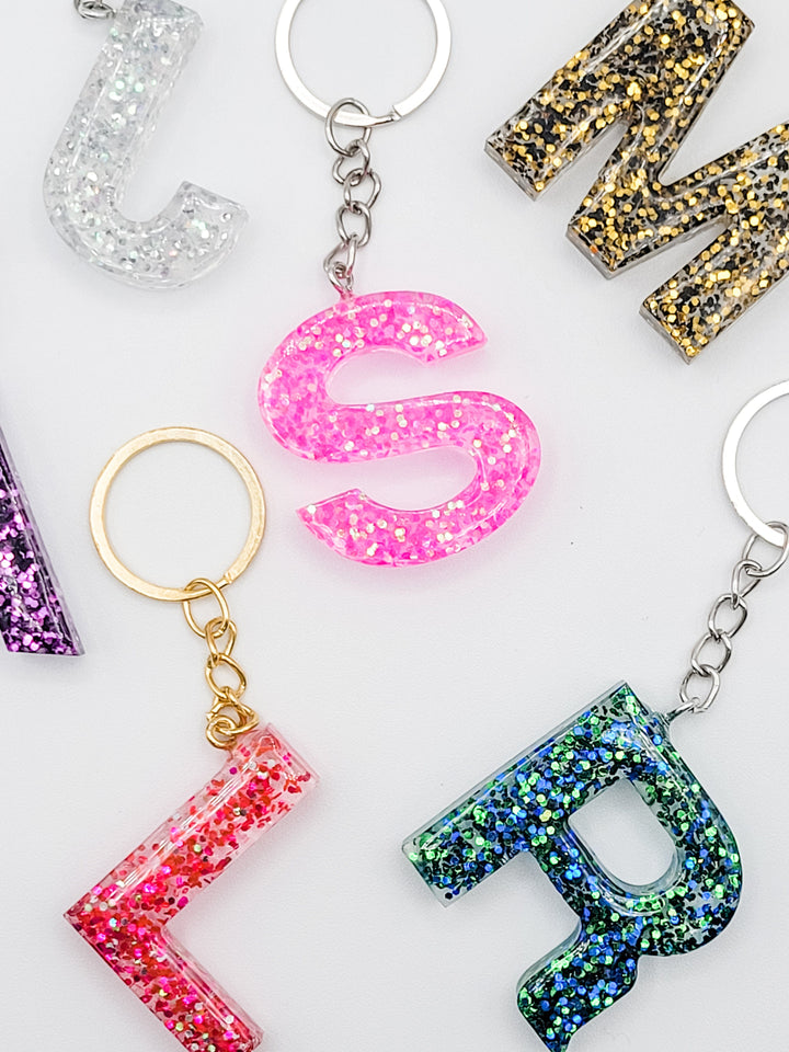 Personalized Handmade Resin Letter Keychain