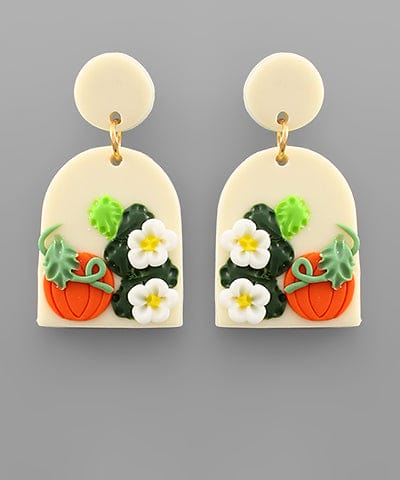 Pumpkin & Arch Clay Earrings