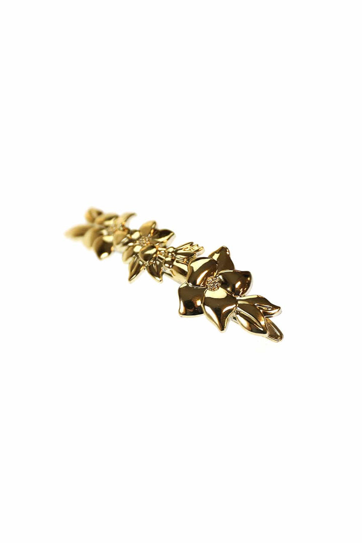 Retro Buch and Deichmann Gold Three Flowers Hair Barrette