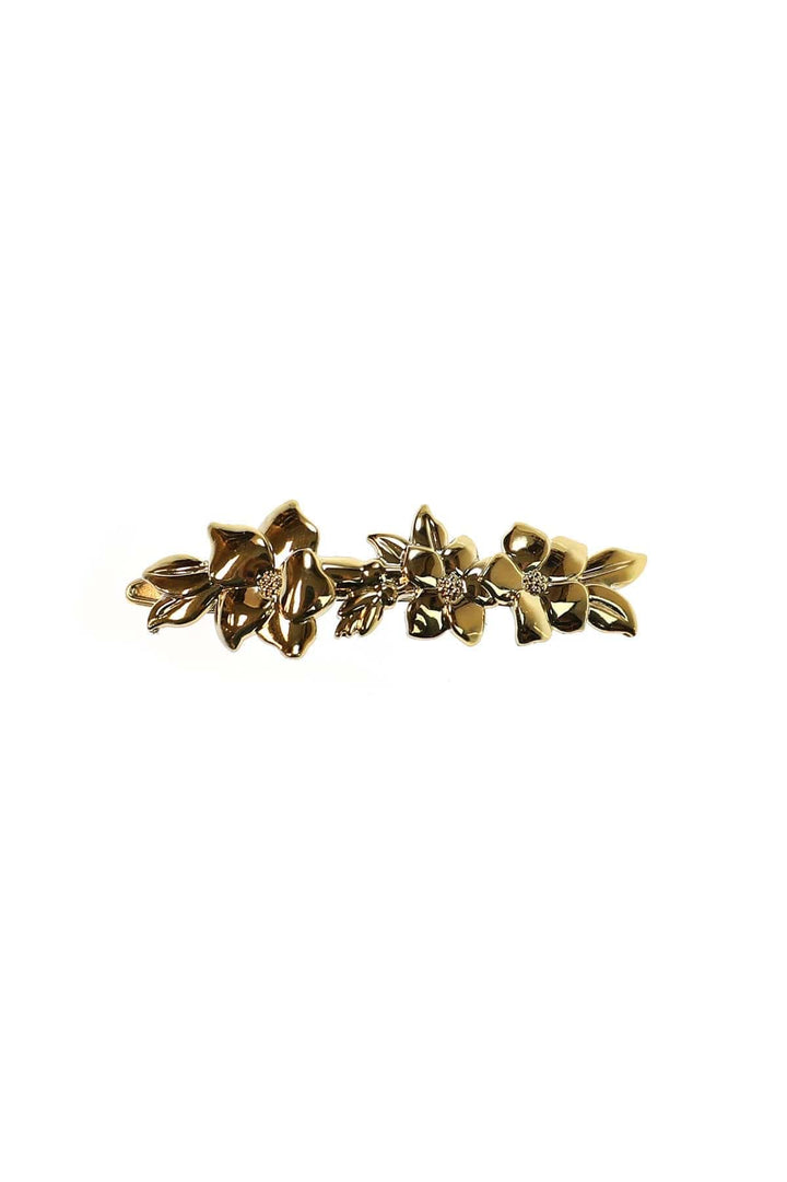 Retro Buch and Deichmann Gold Three Flowers Hair Barrette