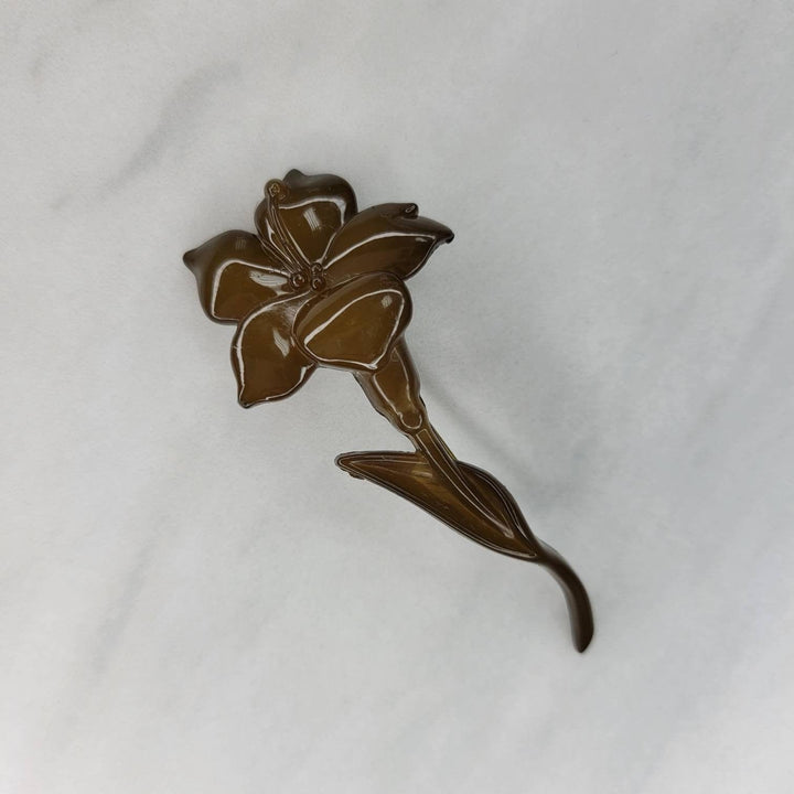 Retro Buch and Deichmann Lotus Pin Brooch