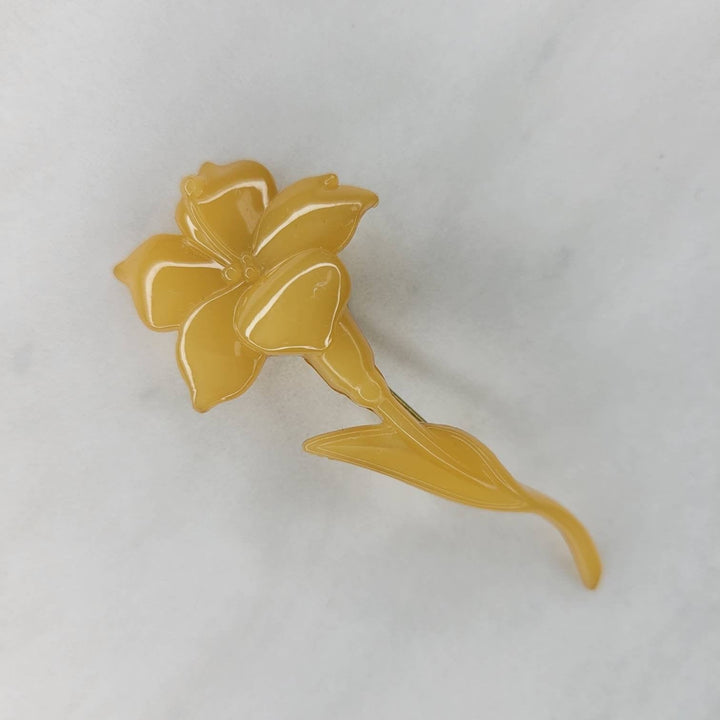 Retro Buch and Deichmann Lotus Pin Brooch