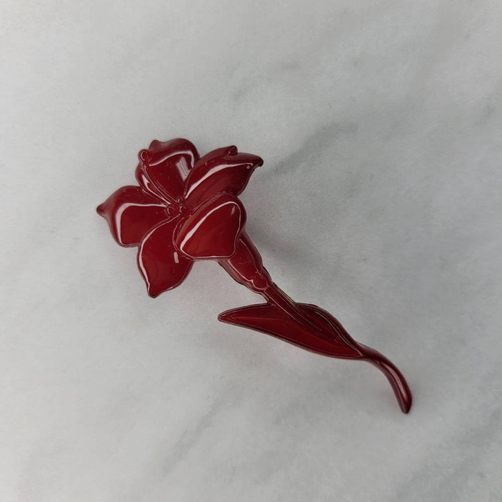 Retro Buch and Deichmann Lotus Pin Brooch