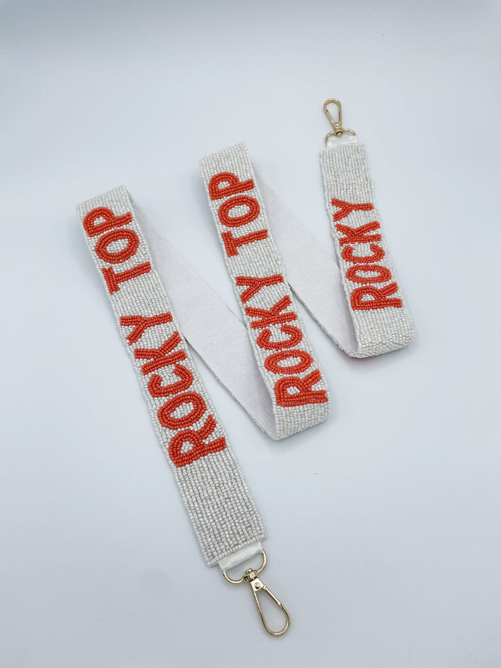 "Rocky Top" Guitar Strap for Handbags in Orange and White