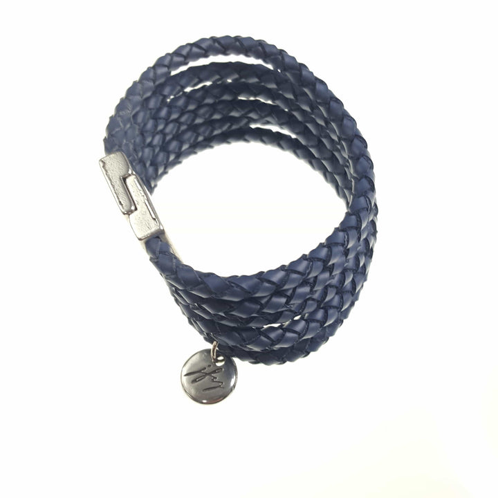 Six Strand Braided Leather Cuff Bracelet