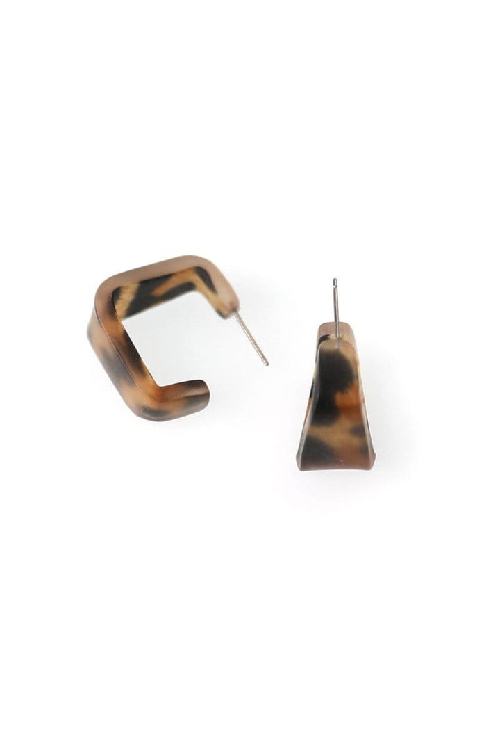 Small Matte Resin Square Hoop Earring