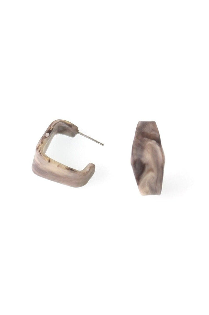 Small Matte Resin Square Hoop Earring