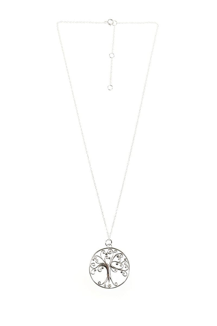 Sterling Silver Large Tree of Life Pendant Ball Chain Necklace