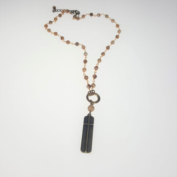 Stone and Cross Necklace