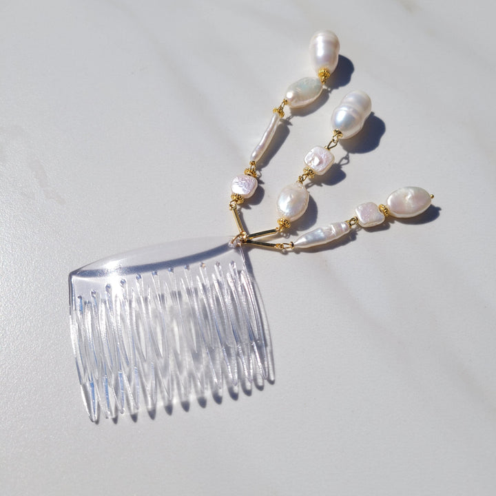 Summer Coastline Pearl Hair Comb