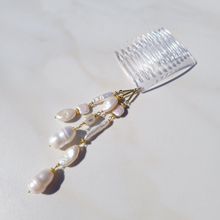 Summer Coastline Pearl Hair Comb