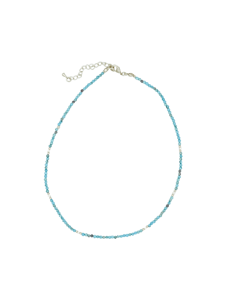 Sweet Delicate Beaded Chocker Necklace Available in Turquoise or Pearl