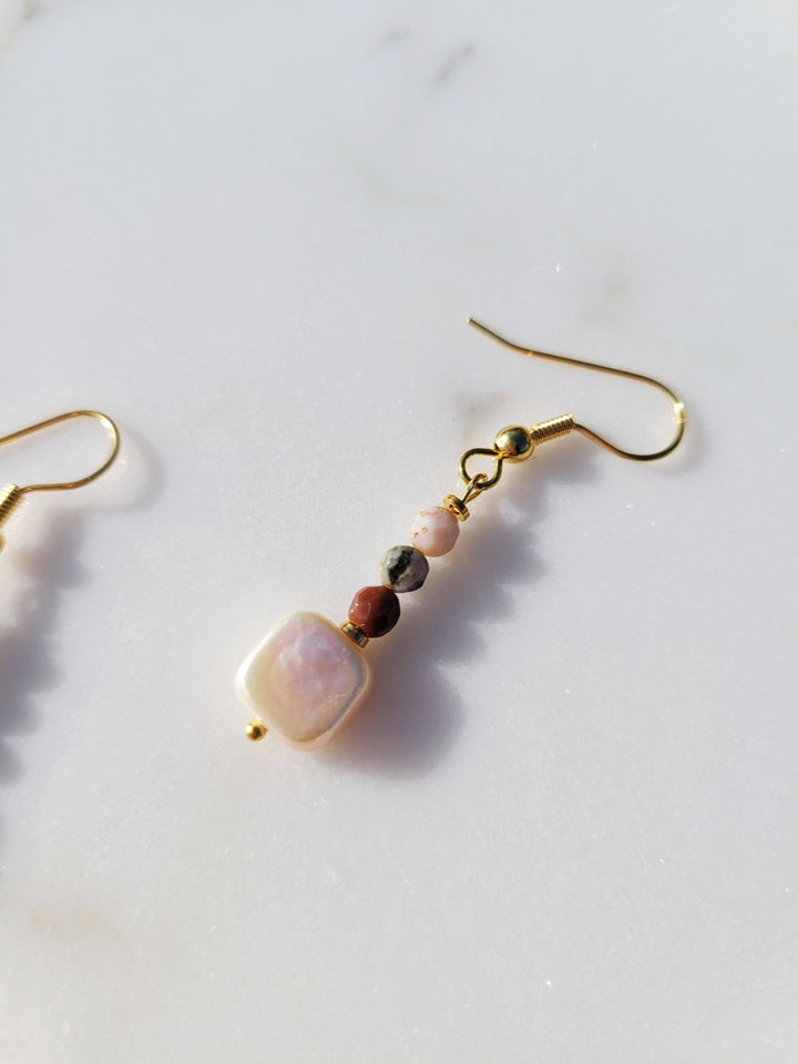 Terra Jasper and Pearl Earrings