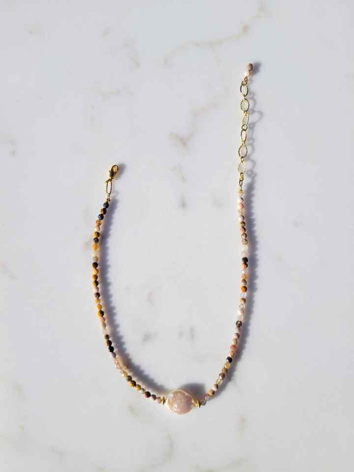 Terra Jasper and Pearl Necklace