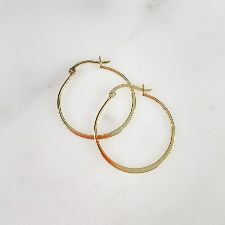 Women's Gold Overlay Sterling Silver Vermeil 28mm Hoop Earrings