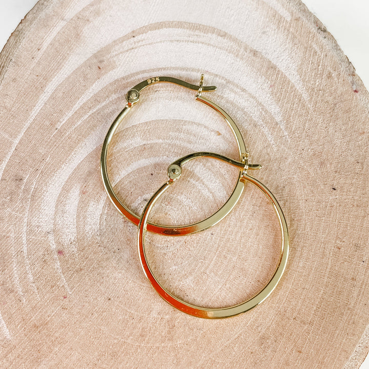 Women's Gold Overlay Vermeil Sterling Silver 25mm Hoop Earrings