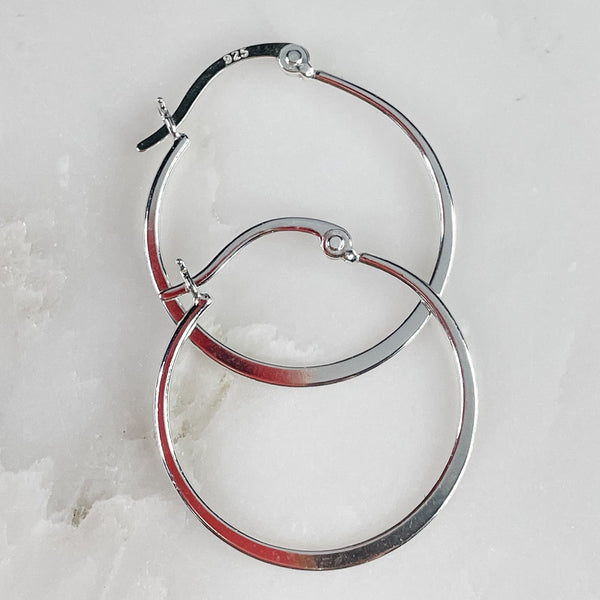 Women's Sterling Silver 25mm Hoop Earrings