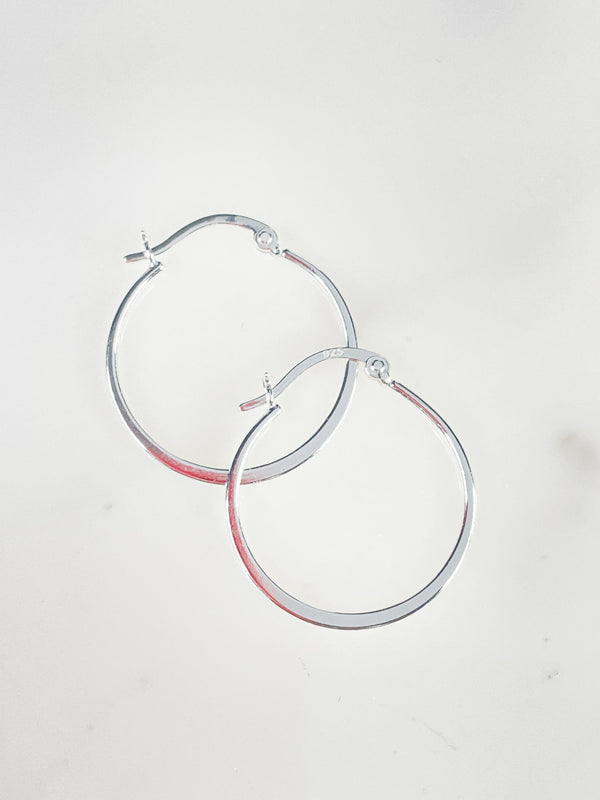 Women's Sterling Silver 28mm Hoop Earrings