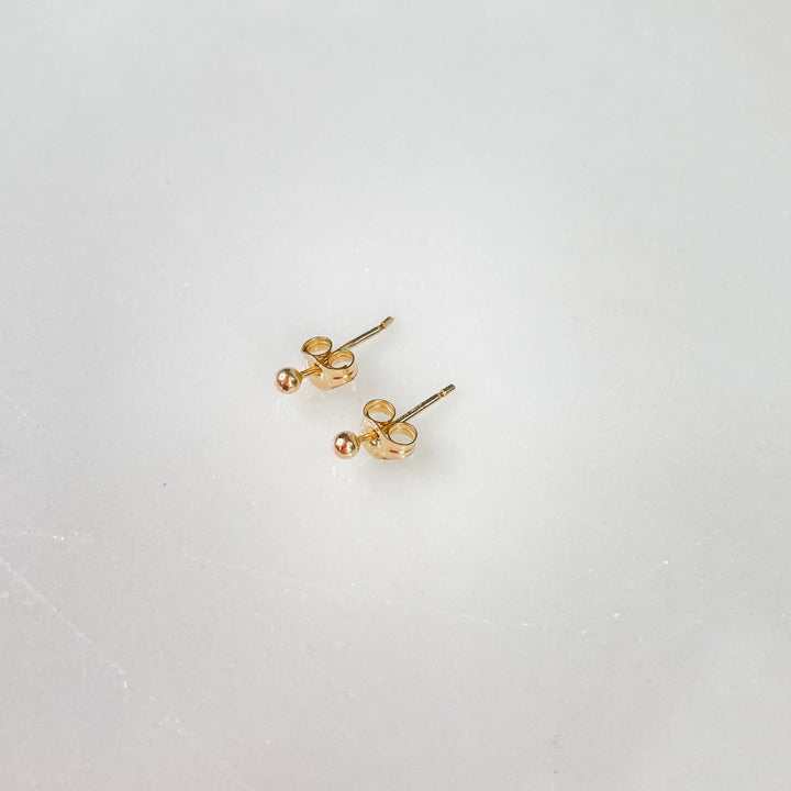 Women's Sterling Silver 2mm Ball Stud Earring