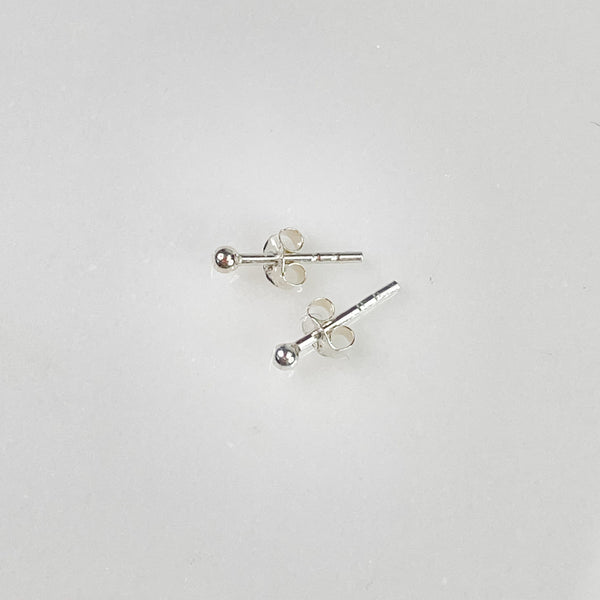 Women's Sterling Silver 2mm Ball Stud Earring