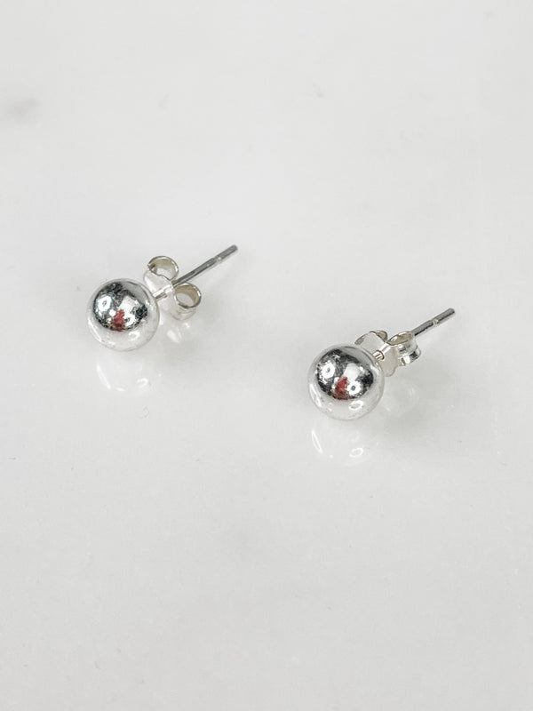 Women's Sterling Silver 6mm Ball Stud Earring