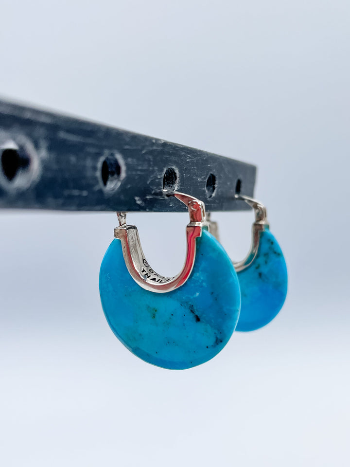 Women's Sterling Silver and Turquoise Gemstone Earrings