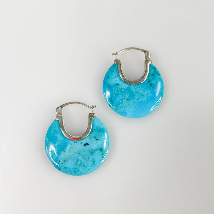 Women's Sterling Silver and Turquoise Gemstone Earrings