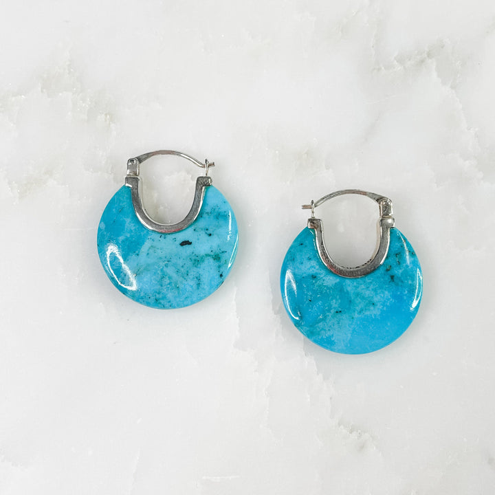 Women's Sterling Silver and Turquoise Gemstone Earrings