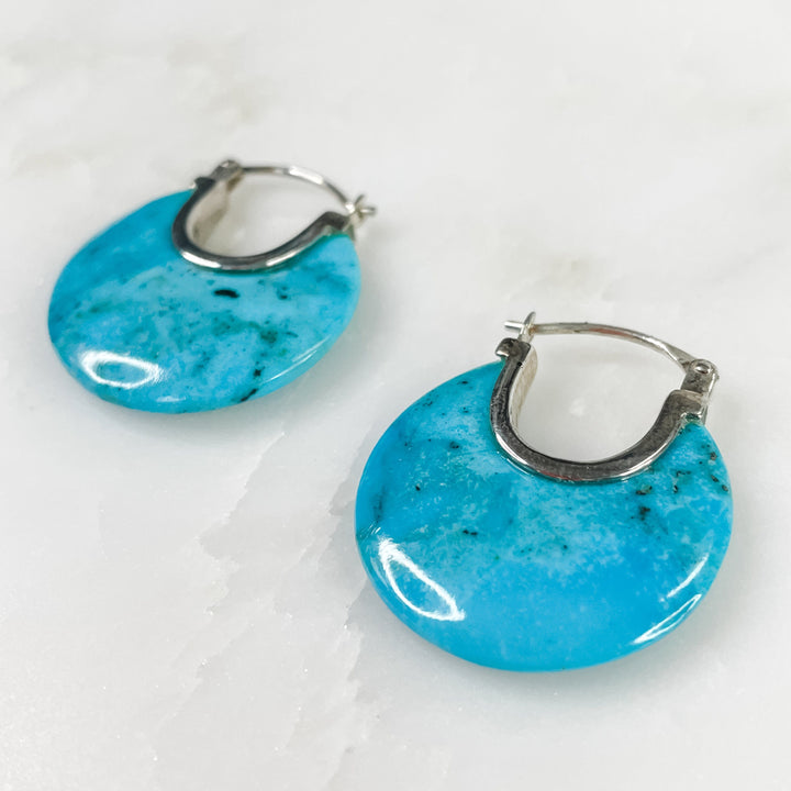 Women's Sterling Silver and Turquoise Gemstone Earrings