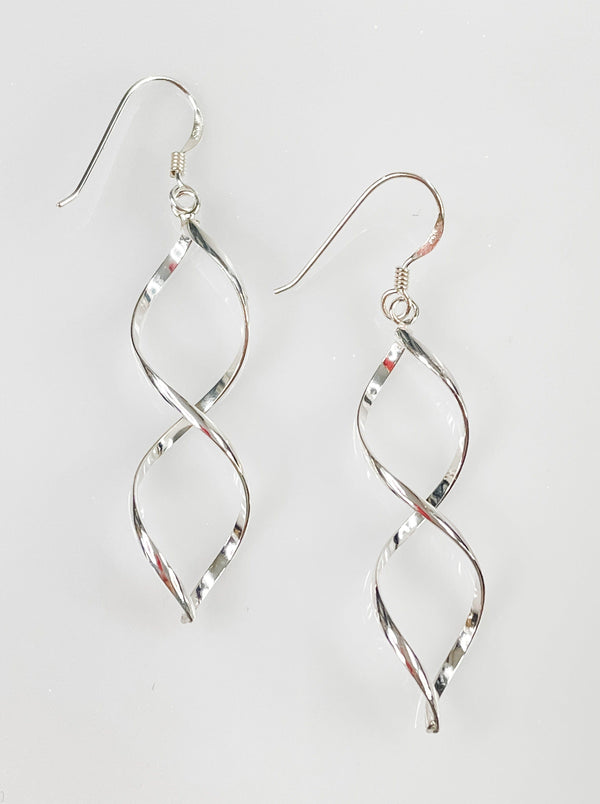 Women's Sterling Silver Double Swirl Dangle Earrings