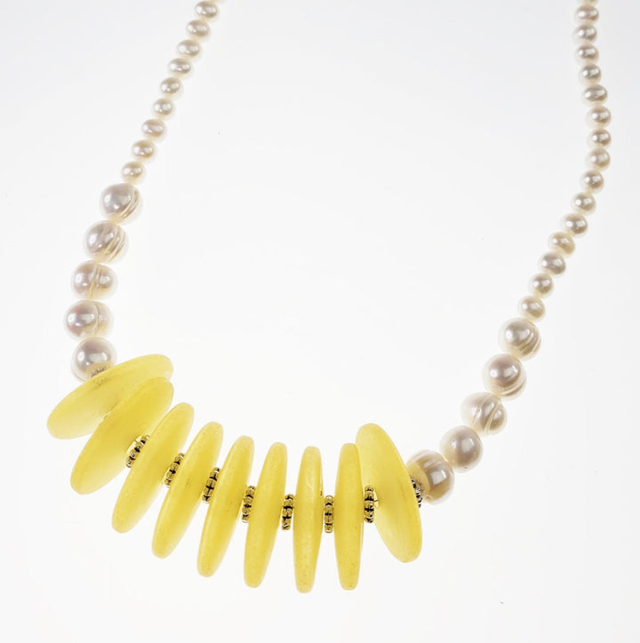 Yellow Sunshine Pearls Necklace