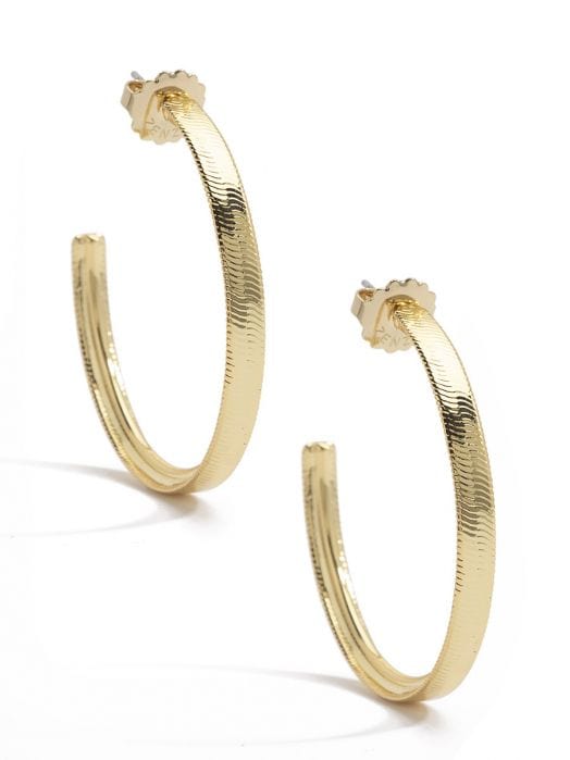 Zenzii Women's Large Metal Plated Open Hoop Earrings